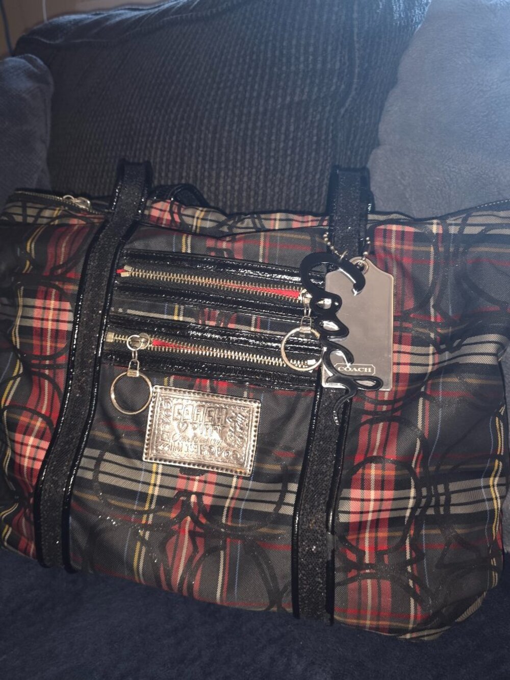 Coach vintage poppy tartan bag